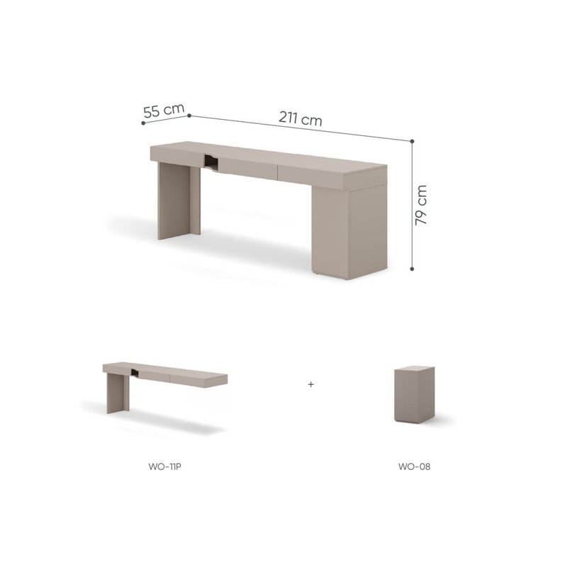 Armoire Desk, Right Hand Return