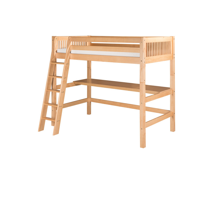 Friedemar Kids Twin Loft Bed, Natural