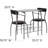 Paugh Sutton 3 Piece Space-Saver Bistro Set with Glass Top Table and Vinyl Chairs-1533351661