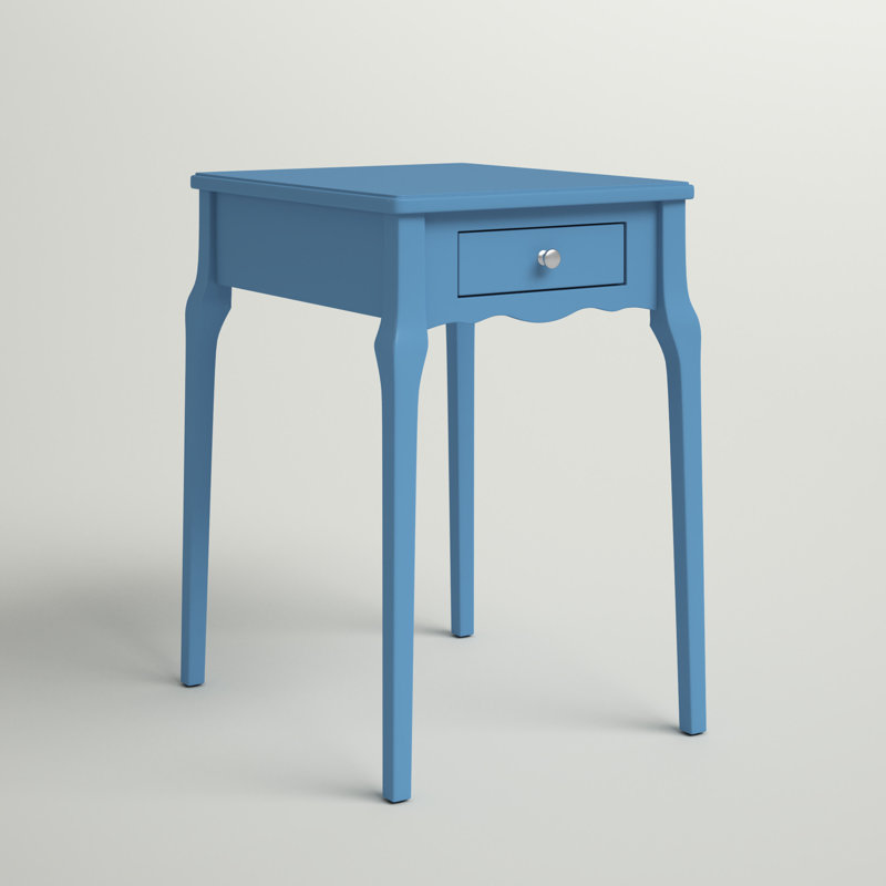 Table de bout avec rangement Pinckney , Bleu héritage