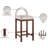 Conrad Letcher Linen Textured Fabric Counter Stool-1357421418