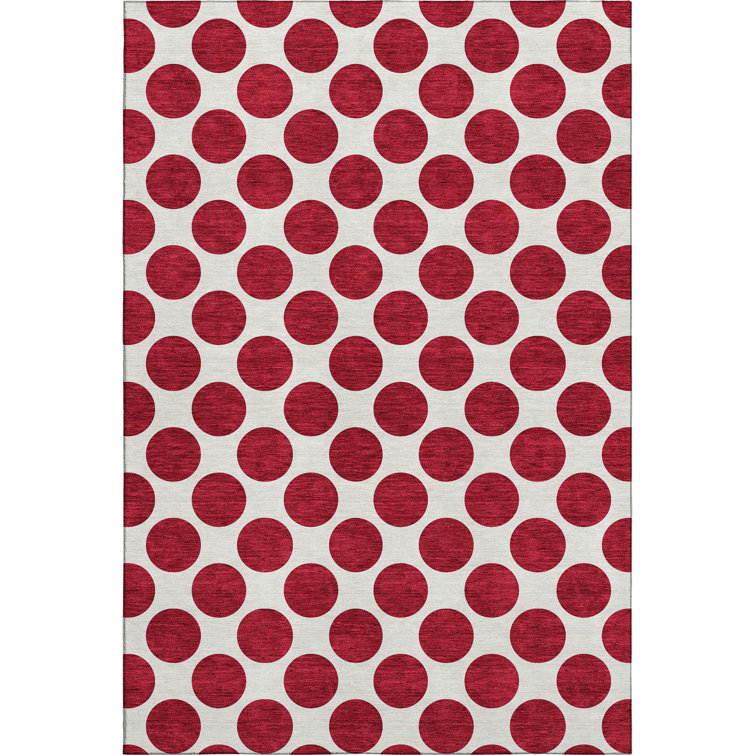 Premium Machine Washable Prisco Red Rug