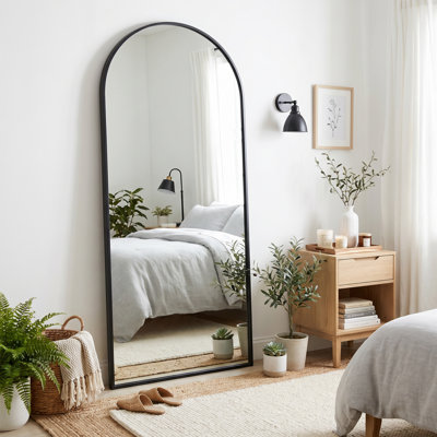 Oversized Arch Floor Mirror with Stand, Wall Mirror
