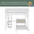 Full Over Twin Metal Bunk Bed With Desk And Bookshelves, Detachable Metal Bunk Bed With LED And Charge Station-1187355062