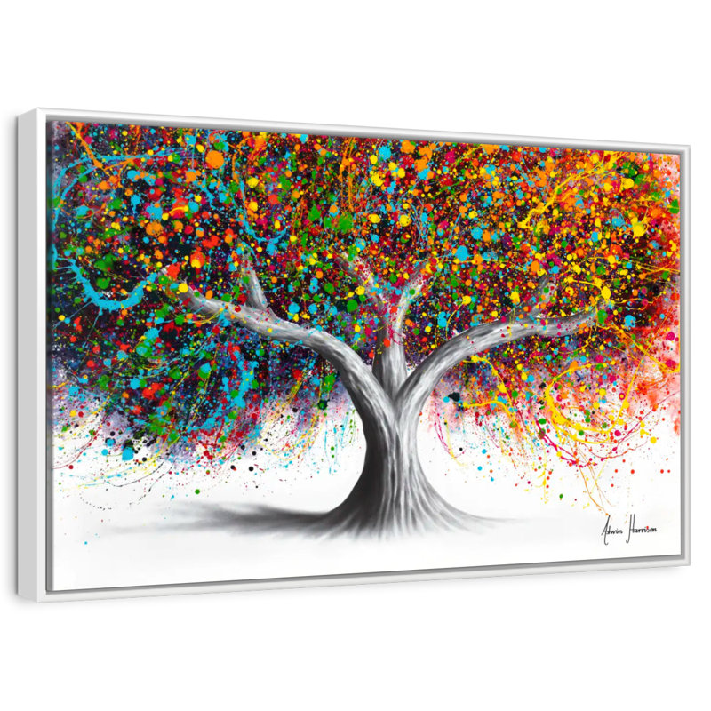 Arbre de célébration, Cadre flottant blanc, 37 po x 25 po