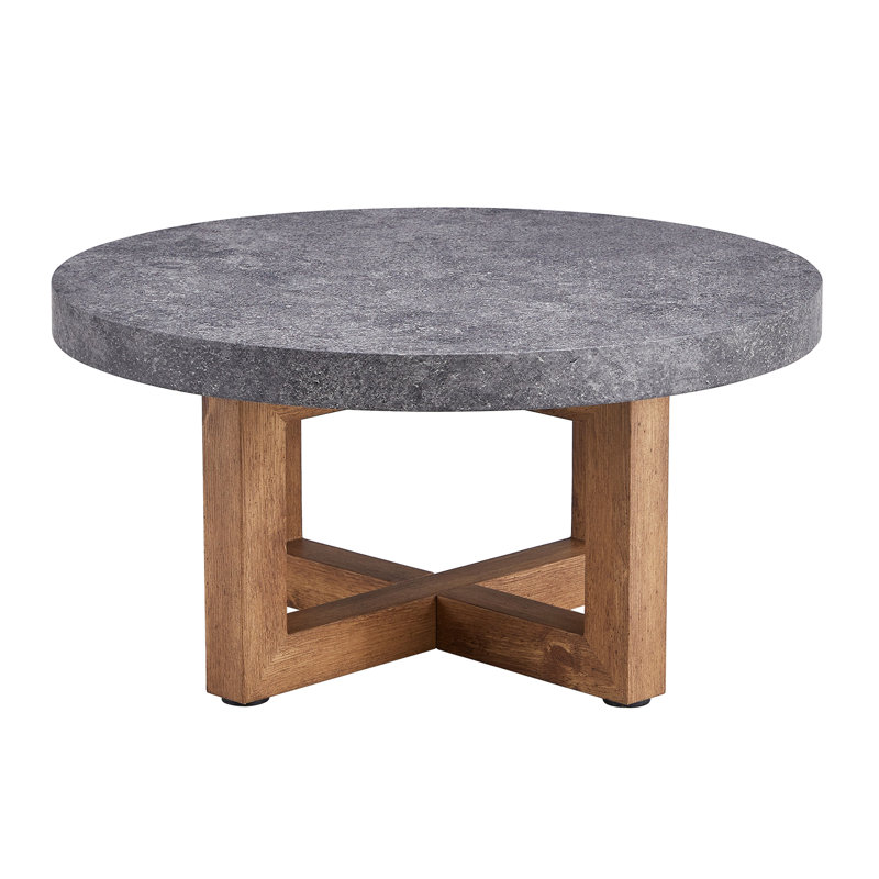 Modern Texture MDF Round Coffee Table - 31.4" Diameter.A Modern Retro Circular Coffee Table With A Diameter Of 31.4 Inches, Made Of MDF Material