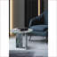 Table basse en marbre gris naturel bleu pour le salon, finition polie, 17,7 x 15,8 pouces, compatible avec les espaces