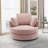 Chemaia Upholstered Swivel Barrel Chair-436219717