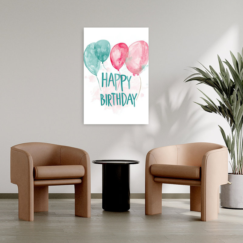 Balloon Celebration Delicate Elegant Playful Wall Art Print by Treechild - Wrapped Canvas Print, 91.44cm H x 60.96cm W