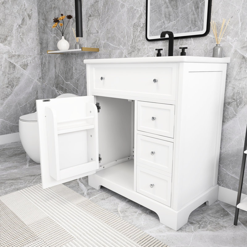 Meuble-lavabo simple 30 po avec comptoir en céramique