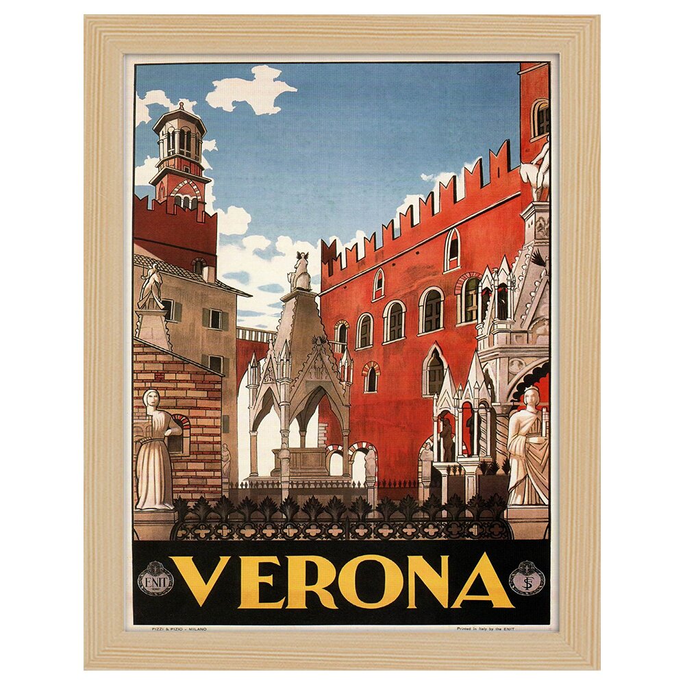 Leinwandbild Vintage Tourist Poster Verona