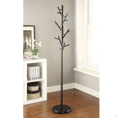 Black Coat Rack with 18 Hooks