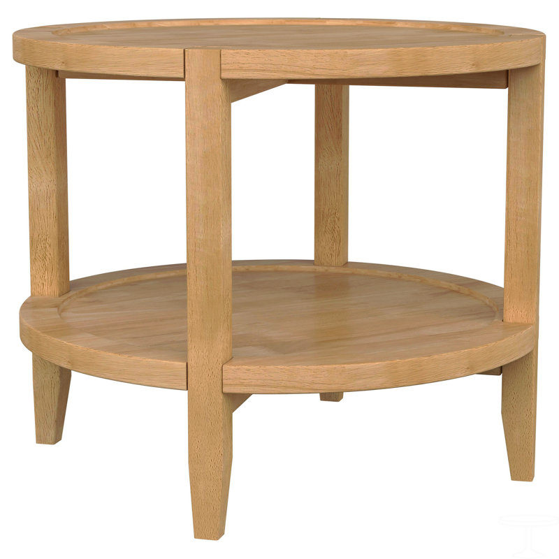 Table de bout ronde en bois massif