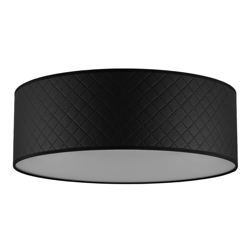 Trece Fabric Flush Mount, Black, 20cm H x 45cm W x 45cm D