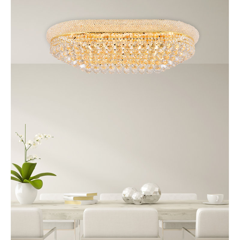Plafonnier encastré 20 po 18 lumières Devan, Or