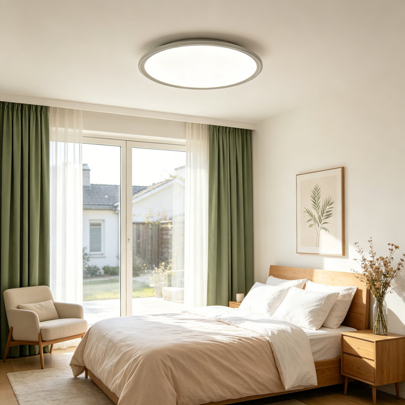 1 - Light 11.8" Simple Round Acrylic LED Flush Mount, White, 11.81" W (4500K)