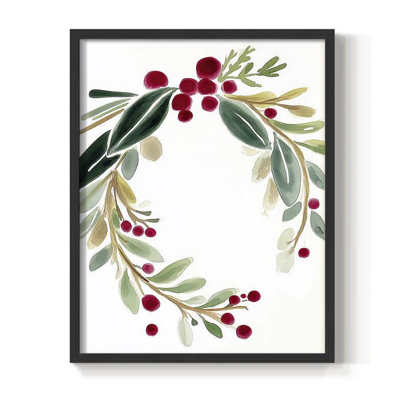 «Christmas Holiday Art DCCXCII», reproduction d'art encadrée - bois massif, H 11 po x l 9 po, Noir, noir, noir, noir