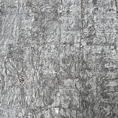 Real Natural Cork Silver On Metallic Foil Textured Wallpaper Modern Wallcovering
