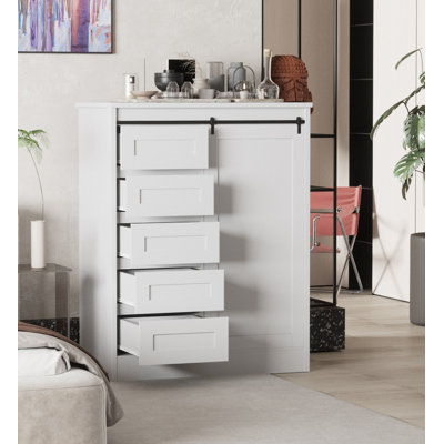 Gentleman 5-drawer Chest With Sliding Door
