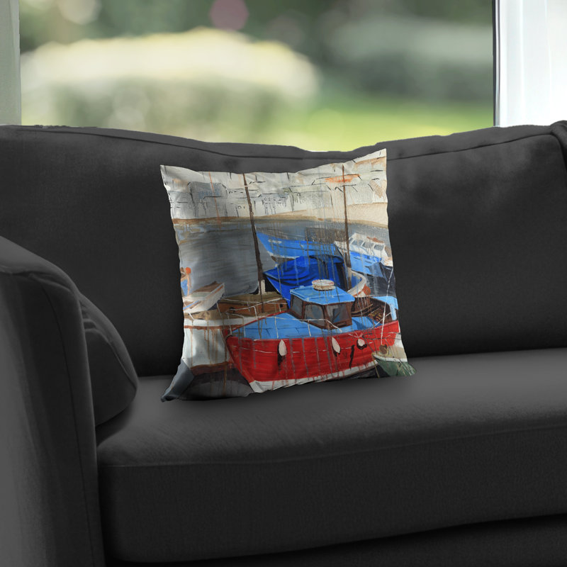Rainy Day at the Dock - Coastal Livingroom – Throw Pillow Cover Only, Double-Sided Print, Insert Not Included