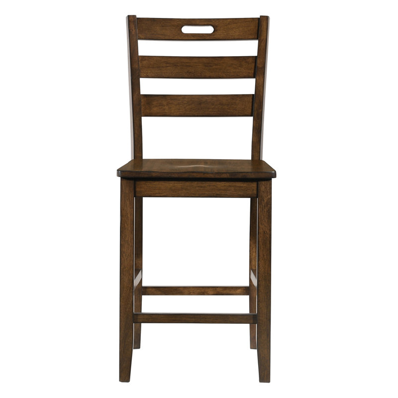 Counter Stool with Solid Wood Frame, Oak