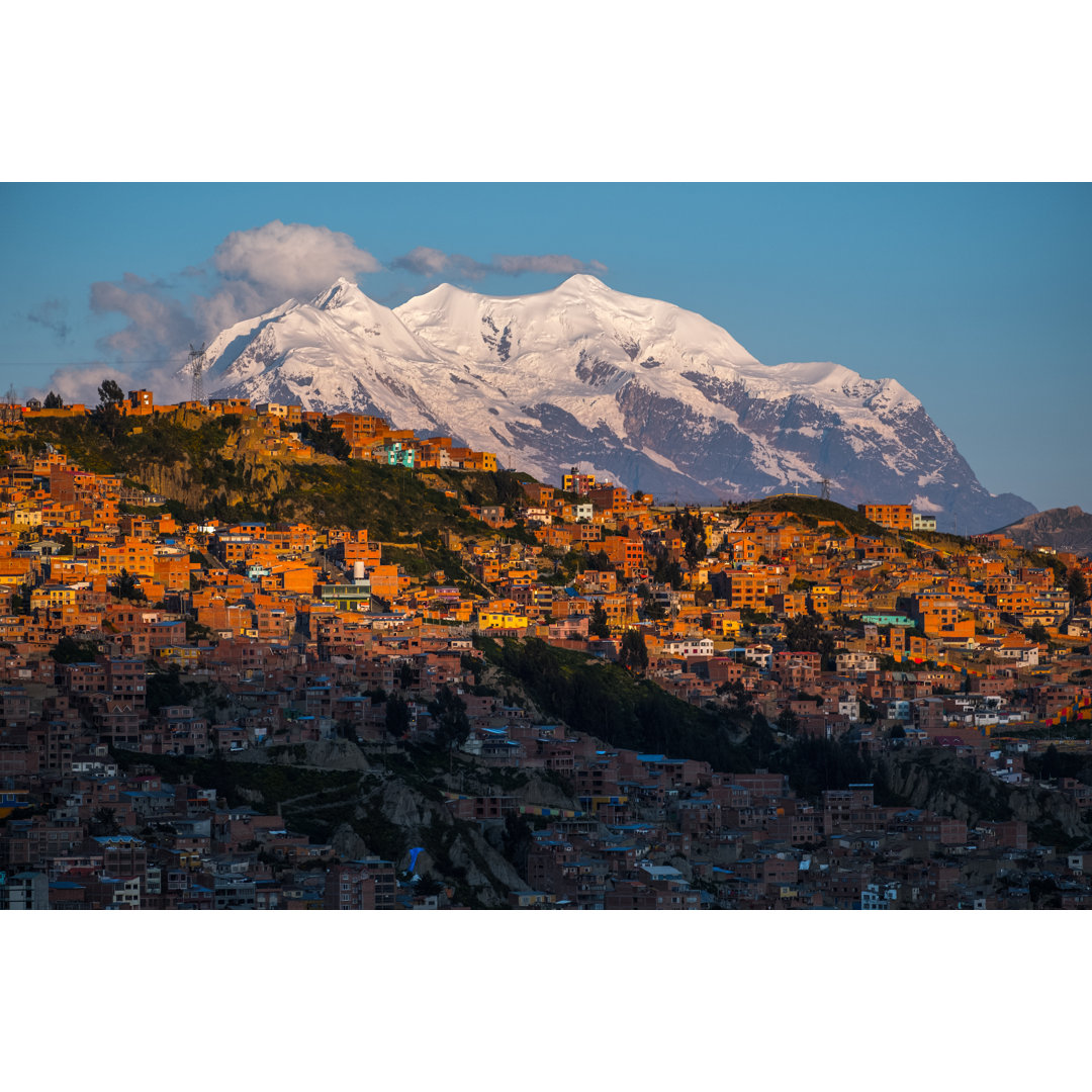 Stadt La Paz von Mihtiander - Foto ohne Rahmen auf Leinwand