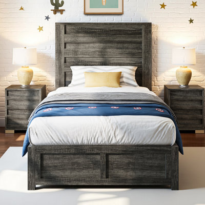 Marro Farmhouse Overlapped Wood Platform Bed