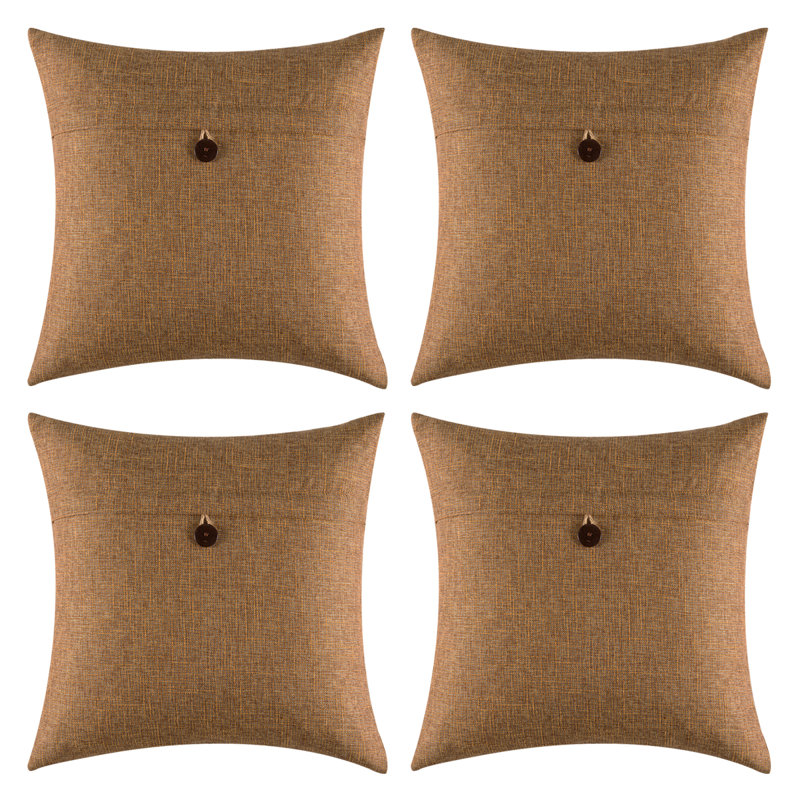 Housses de coussin rétro à un bouton, Marron clair