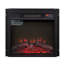 Foyer électrique 18 po, puissance de chauffage de 1400 W, flamme réaliste, verre trempé noir, télécommande, chauffage de foyer 1400 W, 4777 BTU, température réglable