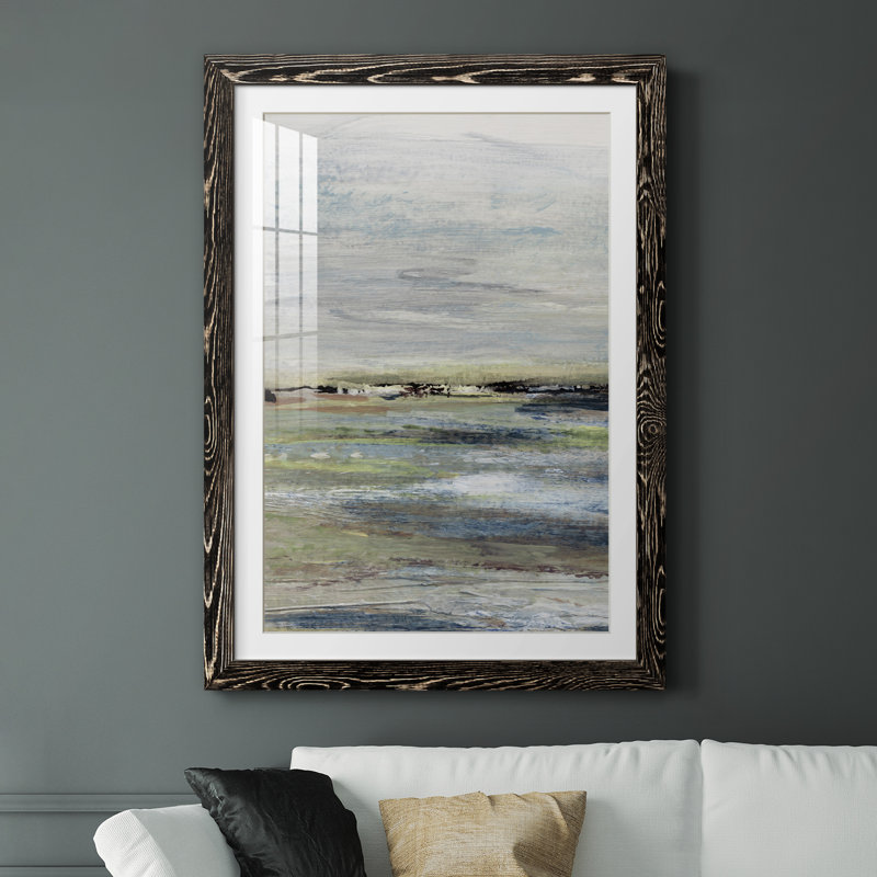 Wetlands I - peinture encadrée, Cadre noir, H 44 po x l 31 po x P 1 po