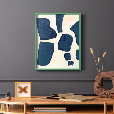«Blue P pièces I», reproduction encadrée - bois massif