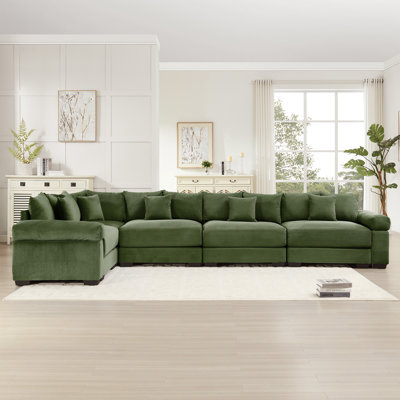 Oversized Cloud Modular Sectional Couch,Convertible Sectional Couches Deep Seat Extra-Wide Armrests, 18Throw Pillows Premium Fabric, Ergonomic Design,Easy Assembly, For Study