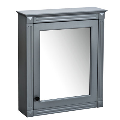 Grey Bathroom Storage Cabinet With Mirror 24'' X 27'', Wall Mounted & Adjustable Shelf Function For Neat And Space Saving 27'' Mounted, Design