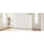 Lit double Space avec deux garde-robes, plateforme solide et tablette de rangement, garde-robe pliable de couleur blanche pour chambre d'amis,