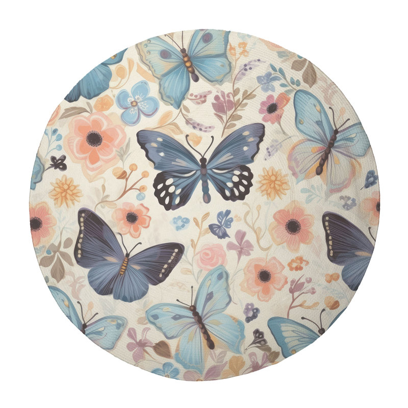 Tapis tressé Wings & Petals, Rond 5 pi