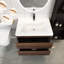 Meuble-lavabo mural simple avec plateau en marbre de culture 30 po Linaker