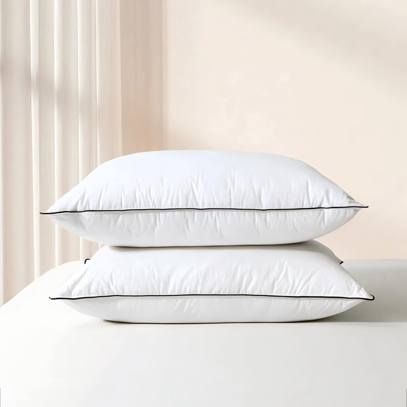 ValenciaLux Goose Down & Feather Blend Plush Support Bed Pillows, Standard Pillow: 20" x 26"