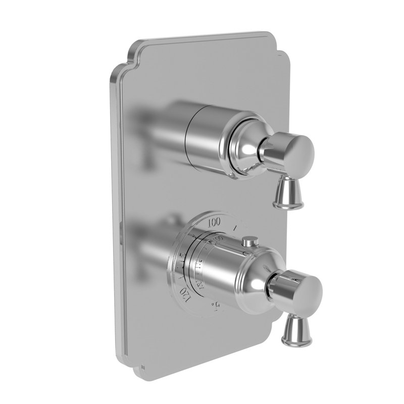 Metropole 1/2" Square Thermostatic Trim Plate With Handle, Polished Chrome