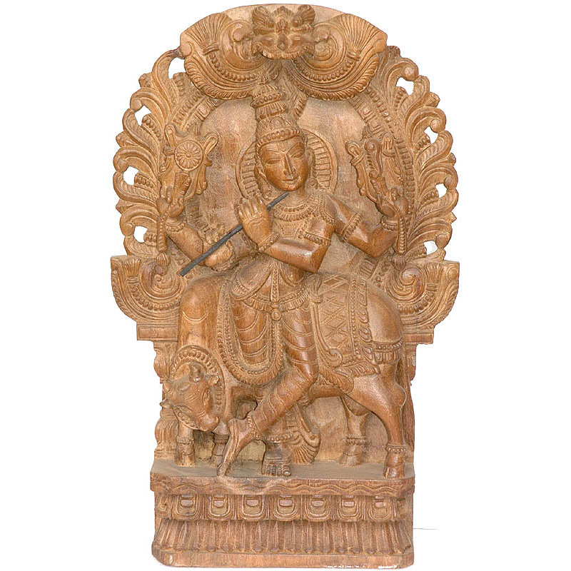 Flûte Krishna avec sa vache