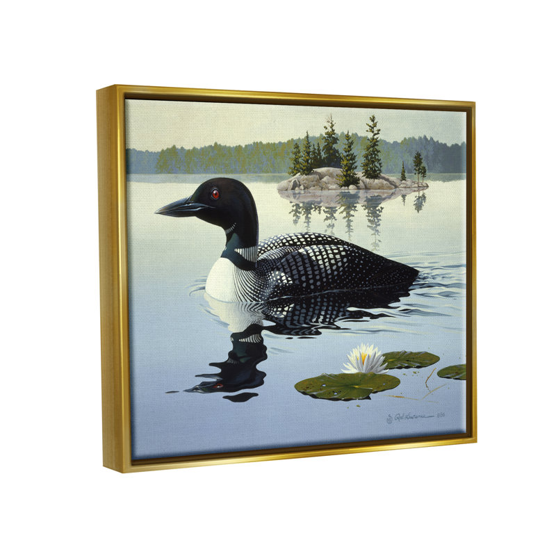 «Duck In Vast Pond», reproduction encadrée sur toile par Rod Lawrence, H 17 po x l 21 po x P 1,7 po