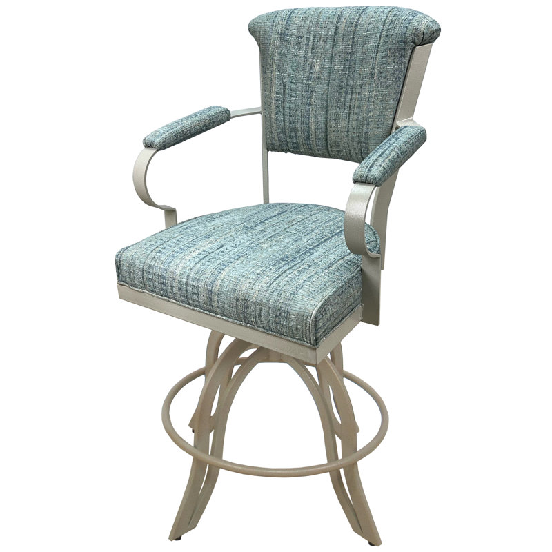 Tabouret de bar et de comptoir pivotant Racégal, Tabouret de comptoir (siège d'une hauteur de 26 p, Beige, Aquatinte