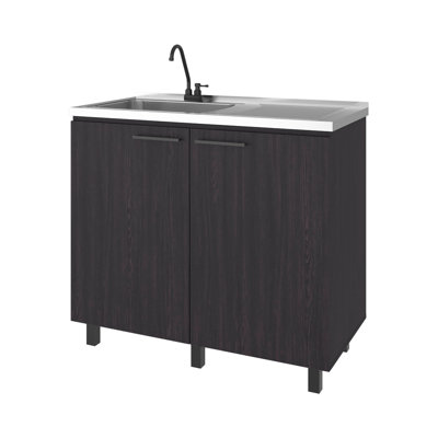 Modern Utility Sink Cabinet With 2 - Door And 3 Shelf Setup Great For Kitchen Storage, Long Term Durability