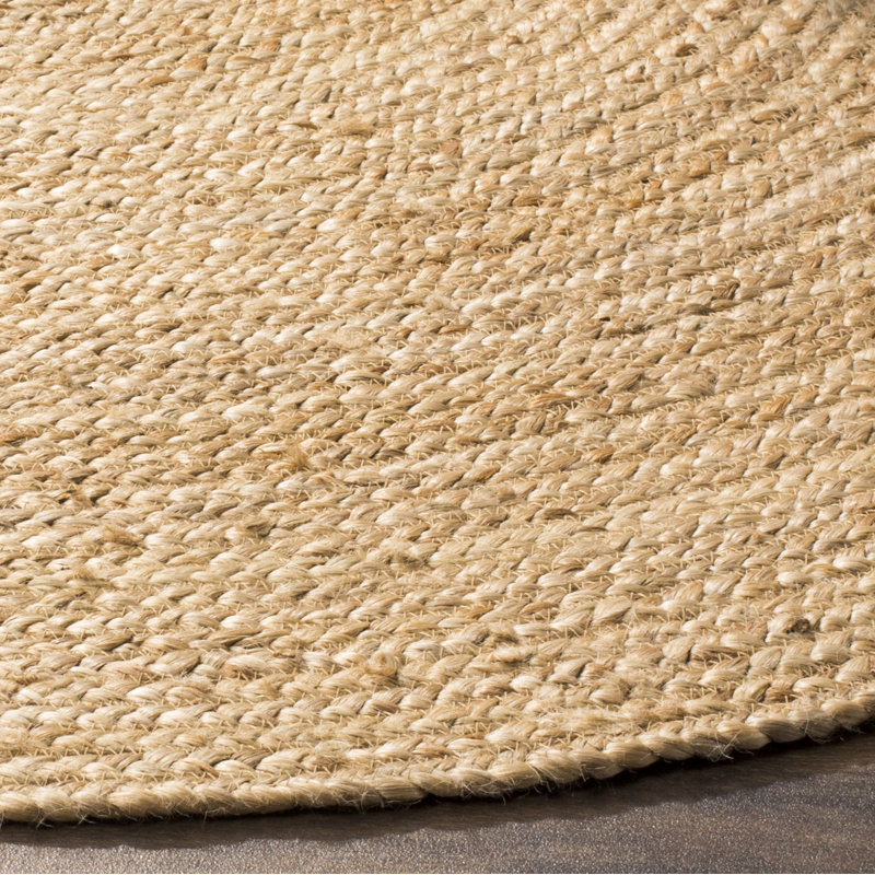 Alexina Hand-Woven Natural Jute Solid Color Area Rug, Ovale 3 pi x 5 pi, Natural