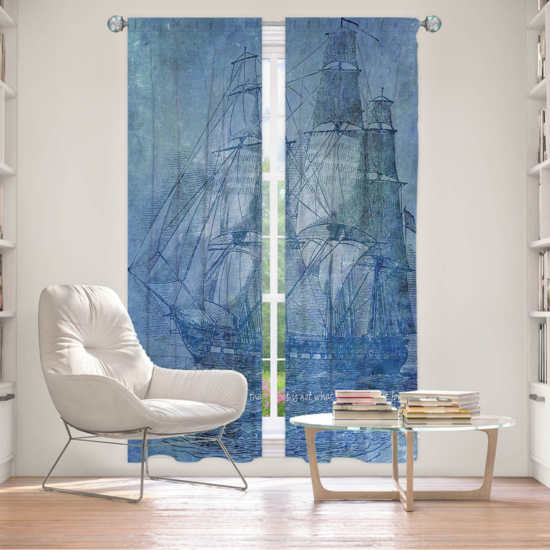 Delaughter Room Darkening Curtain Pair, 20" W x 82" L, Blue