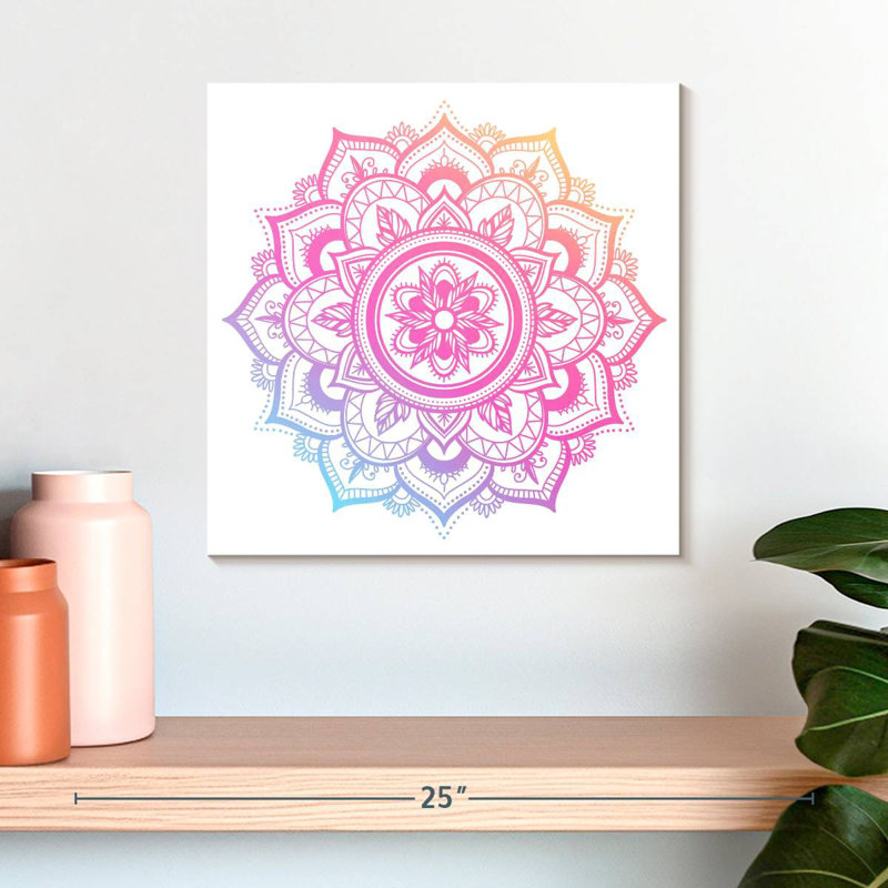 Kerner Gradient Floral Mandala, 16" H x 16" W