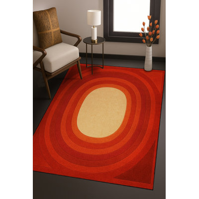 Tapis bleu tissé lavable rétro Mosso