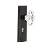 Crystal Chateau Interior Mortise Door Knob with New York Long Plate