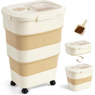 40-50lbs Dog Food Storage Container, Large Capacity Collapsible Airtight Pet Food
