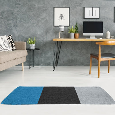 Tapis de détroit à rayures en poly-noir