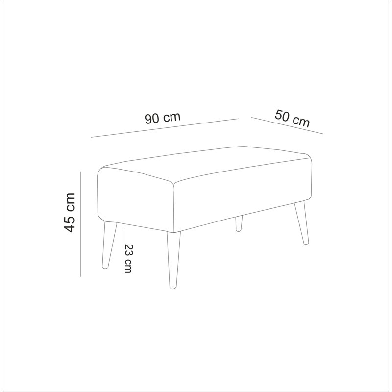 Repose-pieds rectangulaire large de 35,4 po Crabill